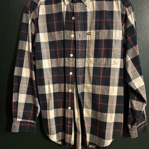 Ralph Lauren Navy and Cream Plaid Shirt